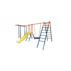 Игровой уличный комплекс с горкой, рукоходом, качелями гнездо и лестницей